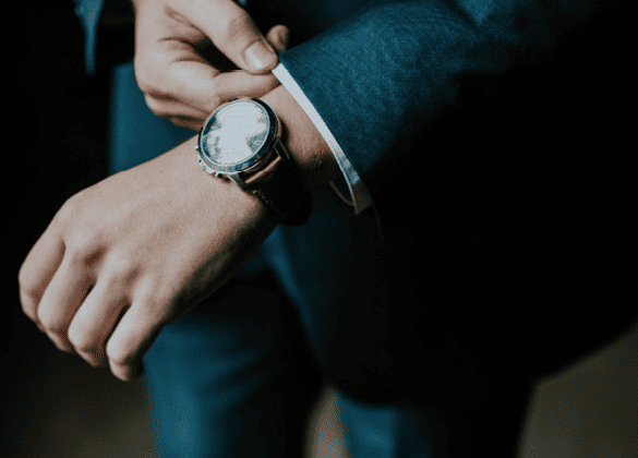 Person checking watch