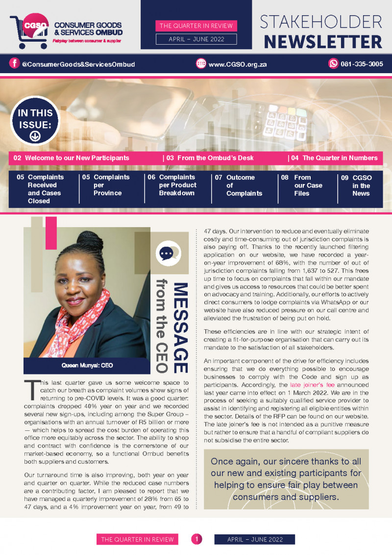 CGSO Newsletter: 1st quarter 2022 logo