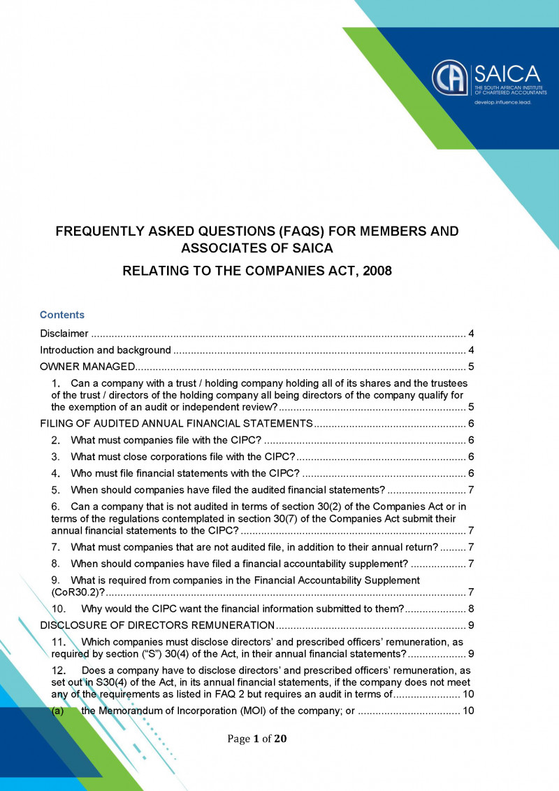 FAQs re the Companies Act logo
