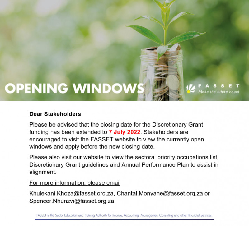 Discretionary Grant: deadline extended logo